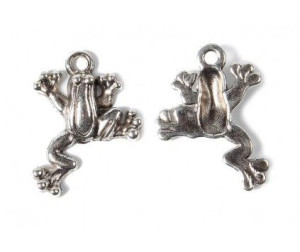 Zawieszka metalowa Żaba żabka 17x22mm charms 4szt