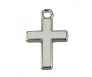 Zawieszka emaliowana krzyż KRZYŻYK 26x16mm 1szt B