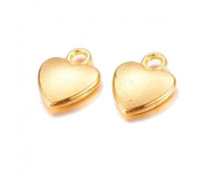 ZAWIESZKA SERCE CHARMS 10x12mm k. złoty 4szt metal