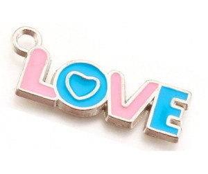 Zawieszka emaliowana napis LOVE 32x11x2mm 1szt