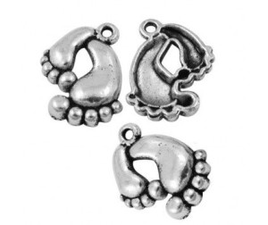 Zawieszka metal charms STOPY stópki 20x17mm 3szt