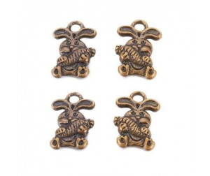 ZAWIESZKA CHARMS KRÓLIK 14mm 4szt metalowa