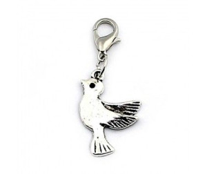 Zawieszka do bransoletek charms gołąb ptak metal