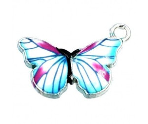 Zawieszka emaliowana Motyl metal 20x14x1mm 1szt