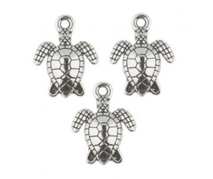 Zawieszka metalowa charms ŻÓŁW 16x12mm 3szt