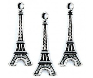 Zawieszka metalowa charms WIEŻA EIFFLA 19mm 3szt