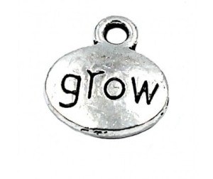Zawieszka charms metalowa KWIAT okrąg 11x13mm 1szt