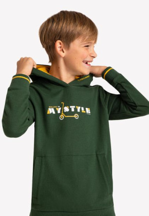Zielona chłopięca bluza z kapturem B-STYLE JUNIOR 134-140