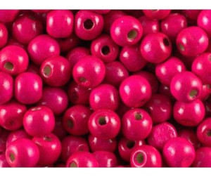 Koraliki Drewniane Drewno Różowy 10mm 50szt Kula