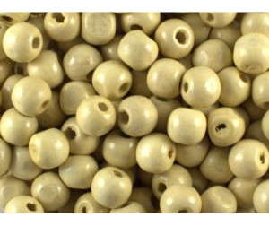 Koraliki Drewniane Drewno Beż 10mm 50szt Kule