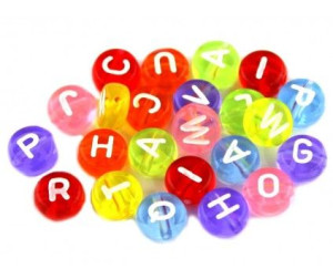 Koraliki Litery Alfabet Literki 7mm 10szt MIX