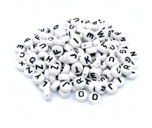 Koraliki Litery Alfabet Literki 7mm 100szt MIX