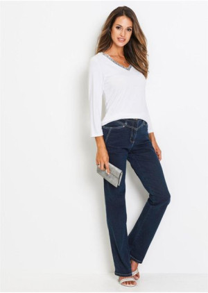 Bonprix Jeansowe Proste Spodnie Ze Stretchem Proste Nogawki 48 939680