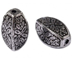 PRZEKŁADKA OZDOBNA 13x7x7 mm.srebro antyk 8sztuk akryl