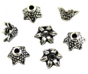 Nakładka na koralik 6x4mm k. srebrny antyk. 20sztuk akryl