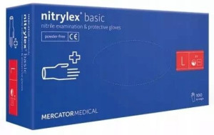 Rękawice Nitrylowe L 100 szt niebieskie mercator