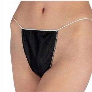 Stringi jednorazowe damskie czarne 1sztuka