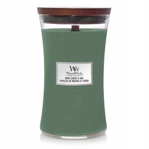 Woodwick Świeca duża Mint leaves & Oak