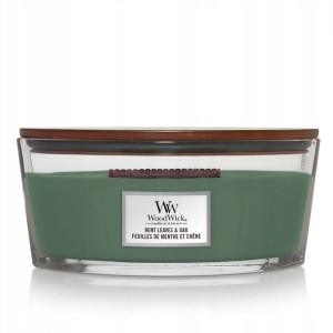 Woodwick Świeca Elipsa Mint Leaves & Oak