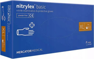 Rękawiczki Nitrylowe XL 100 szt niebieskie mercato