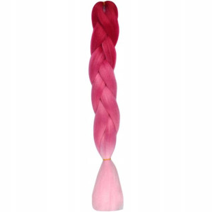 Włosy syntetyczne na warkoczyki ombre róż