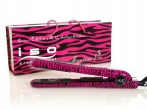Iso Beauty Prostownica Pink Zebra płytki ceramiczn