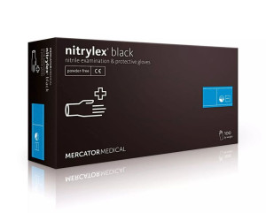 Rękawice Nitrylowe L 100 szt czarne mercator