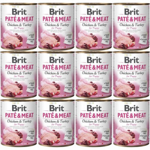 BRIT PATÉ & MEAT kurczak dla szczeniąt 12x800g