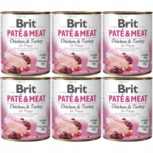 BRIT PATÉ & MEAT kurczak dla szczeniąt 6x800g