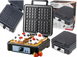 Gofrownica Duża Moc 1800W 4 Chrupiące Gofry Ad3049