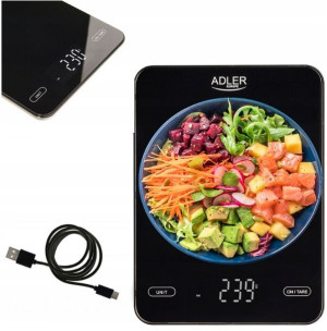 Waga Kuchenna Do 10Kg Usb Aku Adler Ad3177B