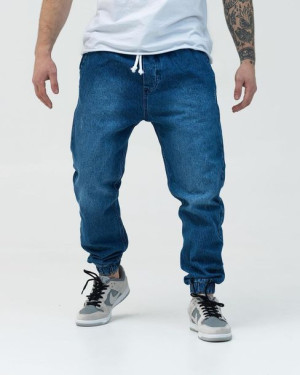 Męski boyfriend jeans Basic niebieski 29
