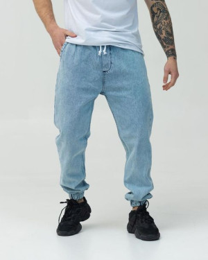 Męski boyfriend jeans Basic niebieski 32