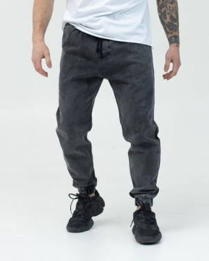 Męskie jeansy boyfriend Basic ciemnoszare 30