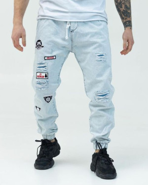 Niebieskie męskie jeansy typu boyfriend BASIC 29