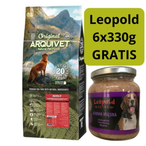 Arquivet Original Wieprzowina Iberyjska 20kg + Leopold karma mięsna 6x330g