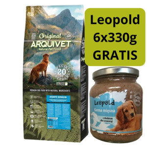 Arquivet Original Puppy&Junior Kurczak z ryżem 20kg + Leopold karma mięsna