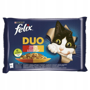 FELIX FANTASTIC DUO Mięso Saszetki do kota 4 x 85g