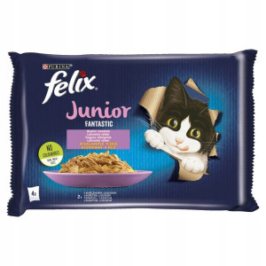 FELIX FANTASTIC junior kot kurczak łosoś 4 x 85g