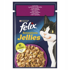 FELIX SENSATIONS Kaczka Szpinak Saszetki kot 85g