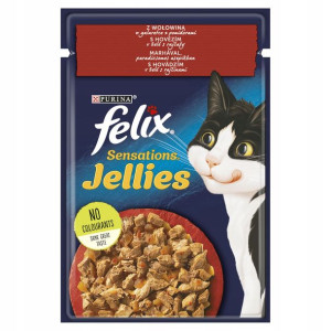 FELIX SENSATIONS Wołowina Pomidor Saszetki kot 85g