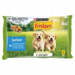 FRISKIES JUNIOR Galaretka Kurczak Groszek 4x100g