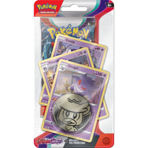 Gengar promo karty POKEMON +booster +kod Checklane PREMIUM Blister Scarlet
