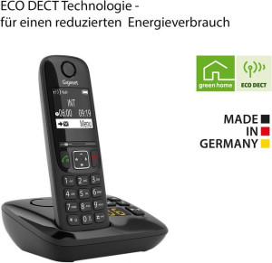 Gigaset AS690A Telefon BezprzewoDowy DECT, Czarny