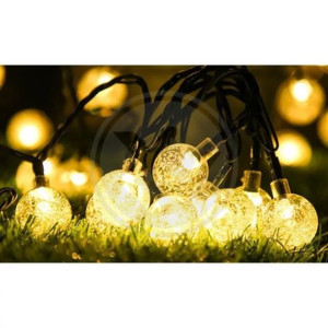 Girlanda ogrodowa solarna 5m/50kulek/fi20mm małe ciepłe kulki na balkon
