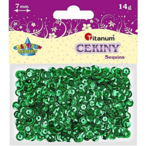 Cekiny okrągłe zielone metaliczne 7mm Titanum