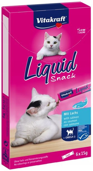 Vitakraft Cat Liquid Snack Łosoś i Omega3 6x15g