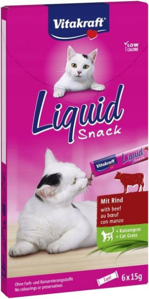 VITAKRAFT Kot Liquid Snack przysmak wołowina 6x15g