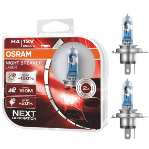 Żarówki Osram H4 Night Breaker Laser +150% 12v 55w