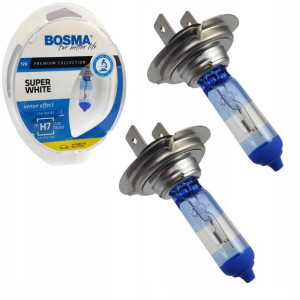 Żarówki Bosma H7 12v 60/55w Super White Xenon 2szt